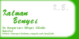 kalman benyei business card